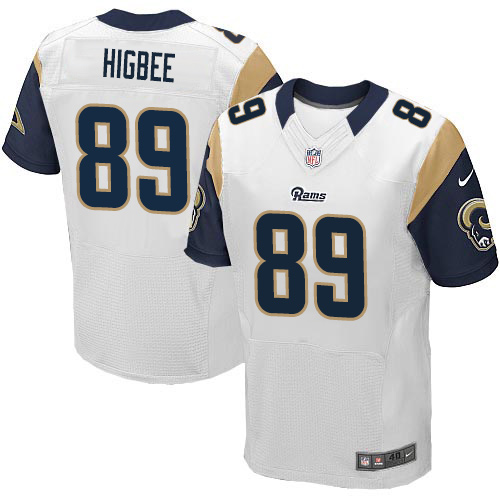 Men's Elite Tyler Higbee Nike Jersey White Road - #89 NFL Los Angeles Rams